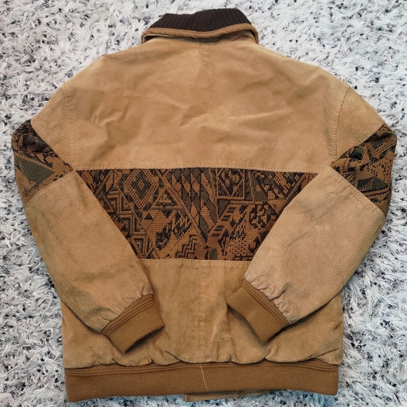 Vintage Navajo Bomber Jacke Genuine Suede - Picture 10 of 11
